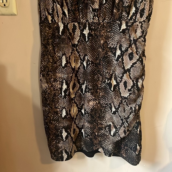 Anthro | Sunday In Brooklyn Brown Snakeskin Print Dress Size Medium - Picture 3 of 10